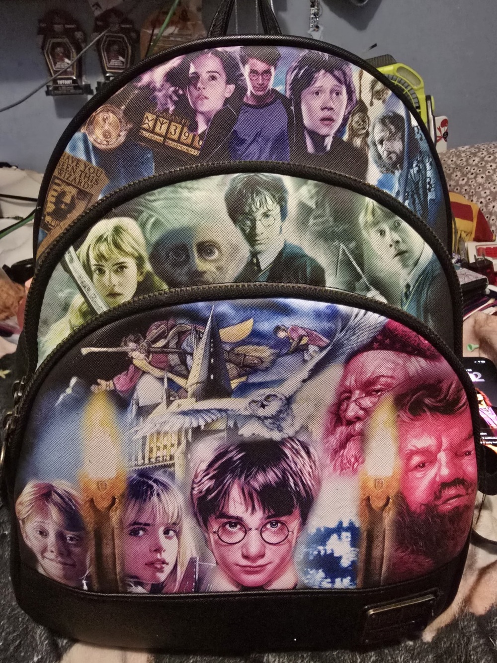 Loungefly Multicolor Harry Potter Character Backpack in Blue, Purple, Red